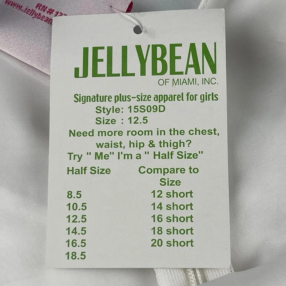 Jellybean Miami Girls New White Lace Communion Flower‎ Girl Dress Plus Size 12.5